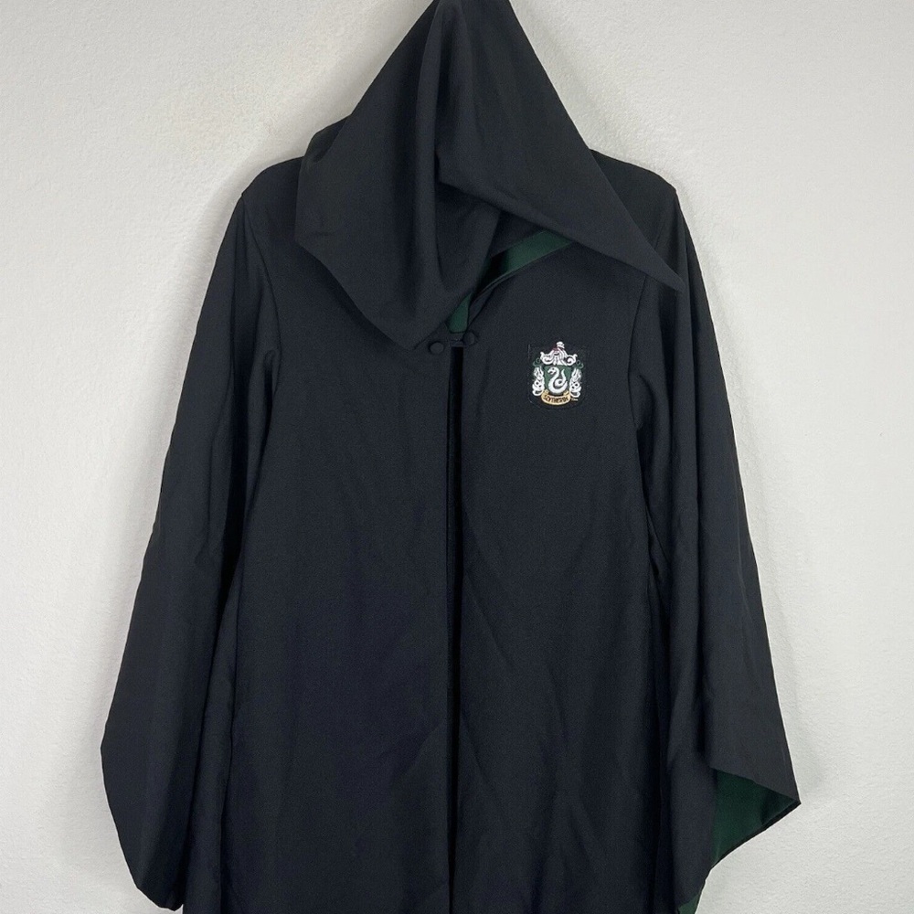 Harry Potter Slitherin Black Hooded Robe with Green Lining